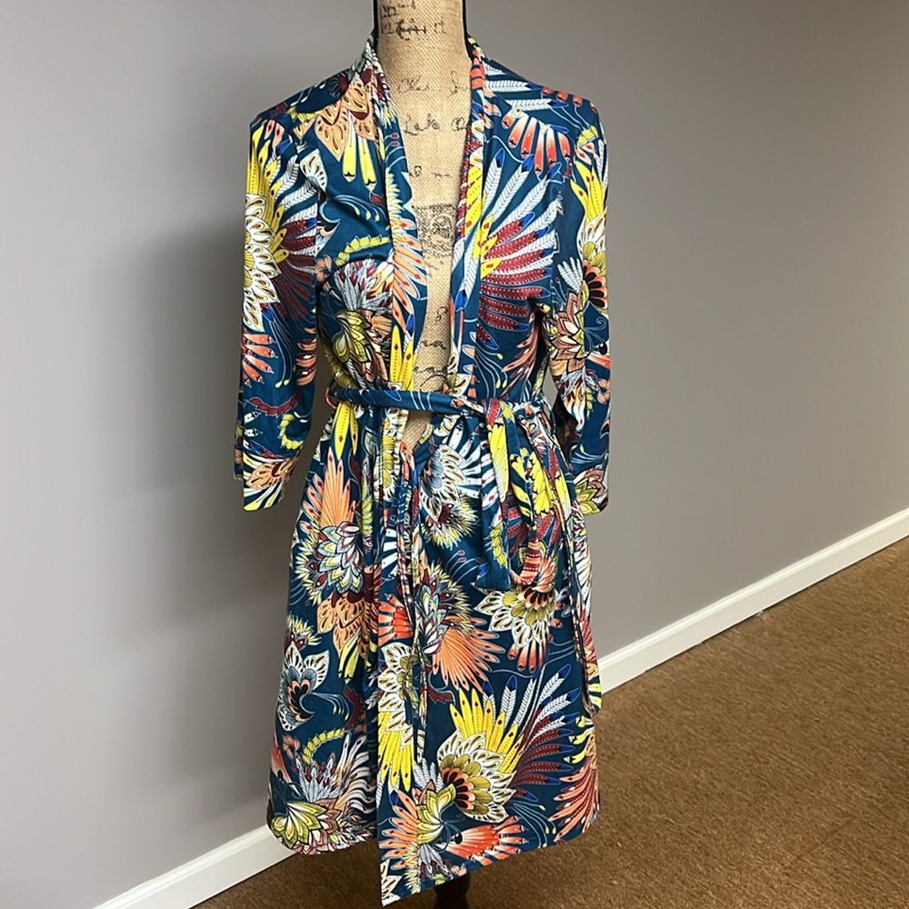 Preloved Bath Robe Size Medium Tropical Colorful
